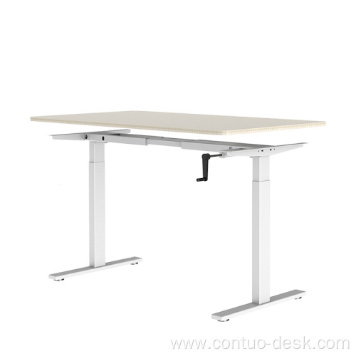 Ergonomic Office Height Adjustable Standing Table Manual Metal Crank Lifting Frame Desk